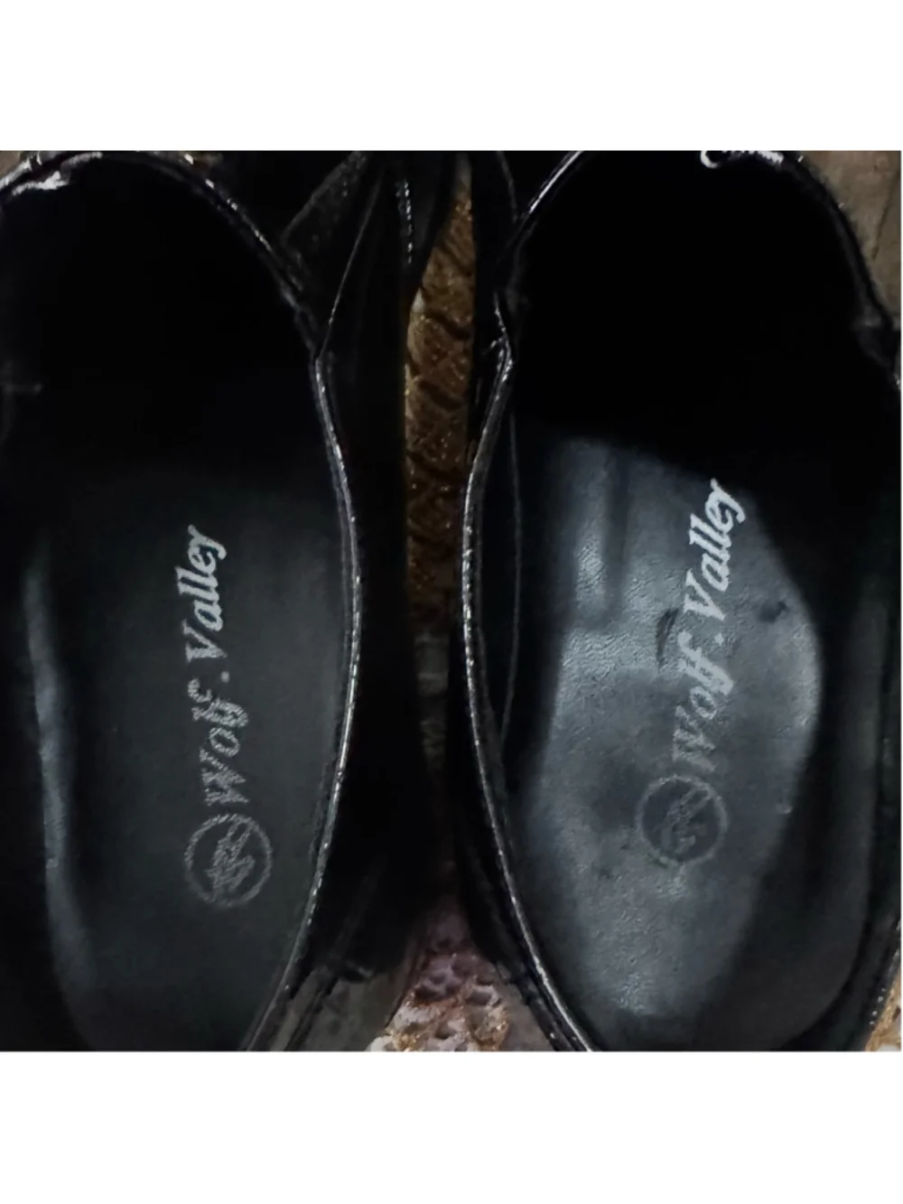 Wolf Valley Black Slip-On Loafers with Silver Studs, Size Men's 11- 12